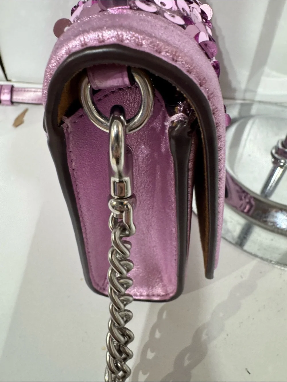Coach Lavender Sequin Crossbody Bag